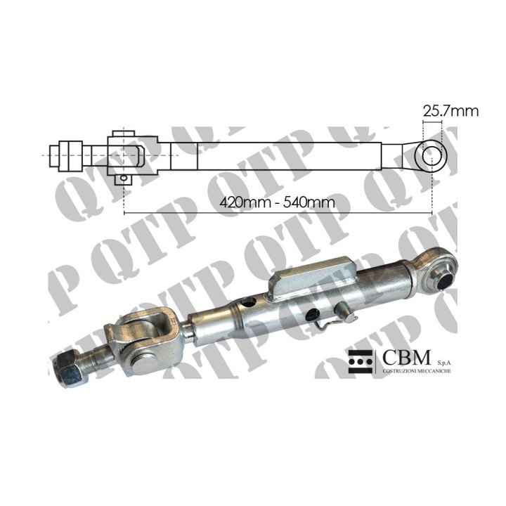 Stabilizator New Holland T7s TM175 TM190 Case MXM Puma Ball 25,7mm Długość 420mm / 540mm