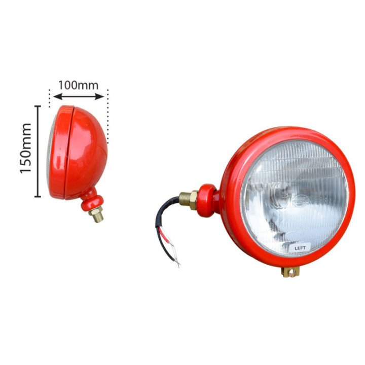 Reflektor przedni czerwony 35 LH z gładkim kloszem i głębokim tyłem