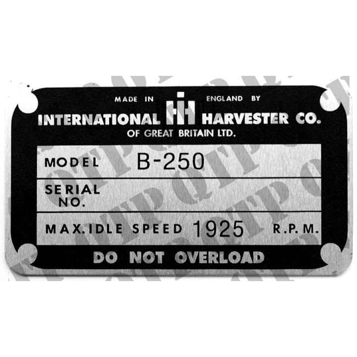 Emblemat ciągnika IHC B250